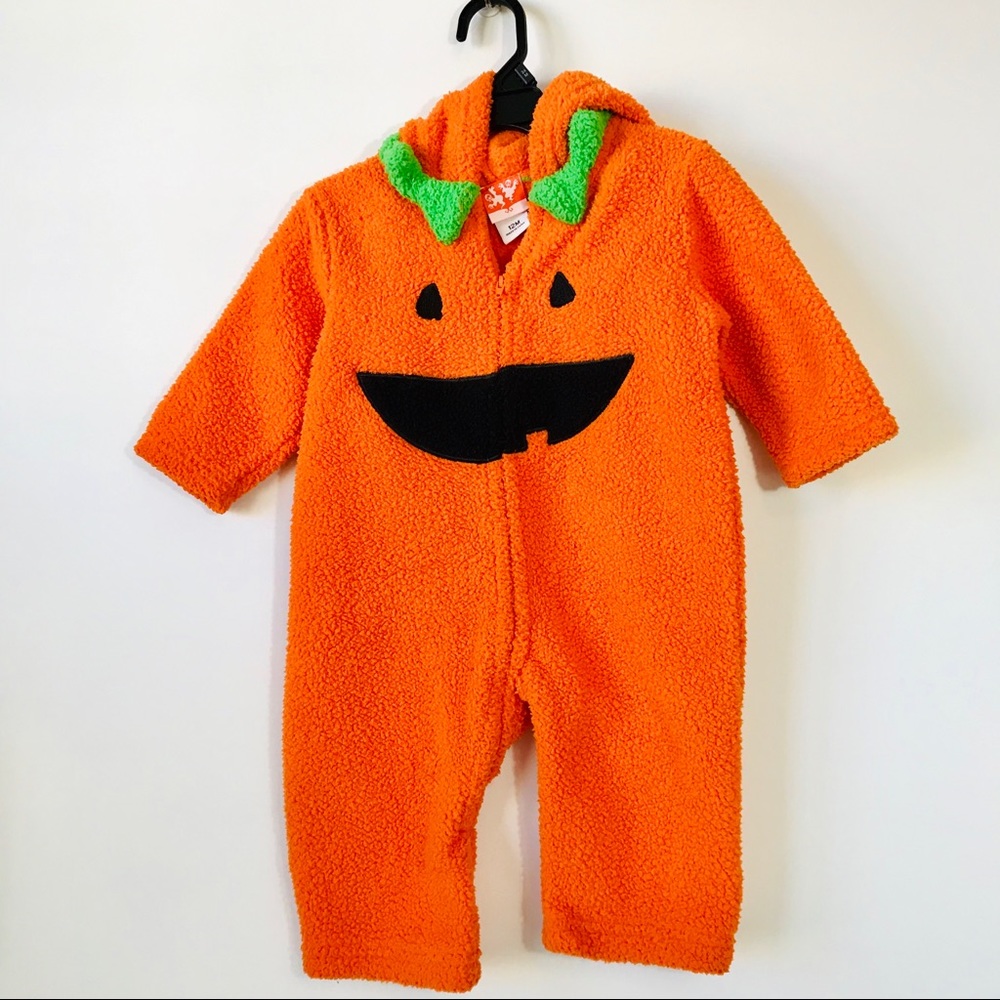 Baby Pumpkin Zip Up Fleece Halloween Costume